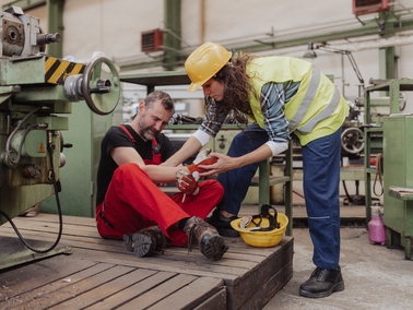 Workplace first aid being performed image